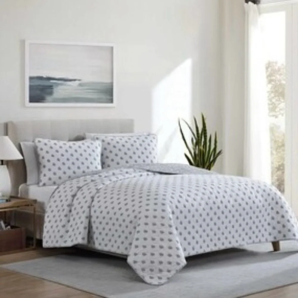 Nautica Coral Beach Blue Twin Quilt Set – 100% Cotton Coastal Bedding w/ Sham